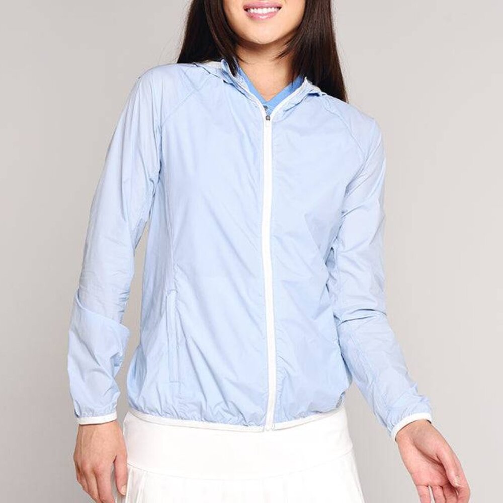 Tory Sport Blue Nylon Packable Performance Jacket Size M Ice Flow